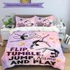 3PC Custom Name Gymnastics Fun All Ages Bedding Set Printed  Bedding Set Duvet Cover Closure Includes 1 Duvet Cover & 43 Pillowcases for Bedroom