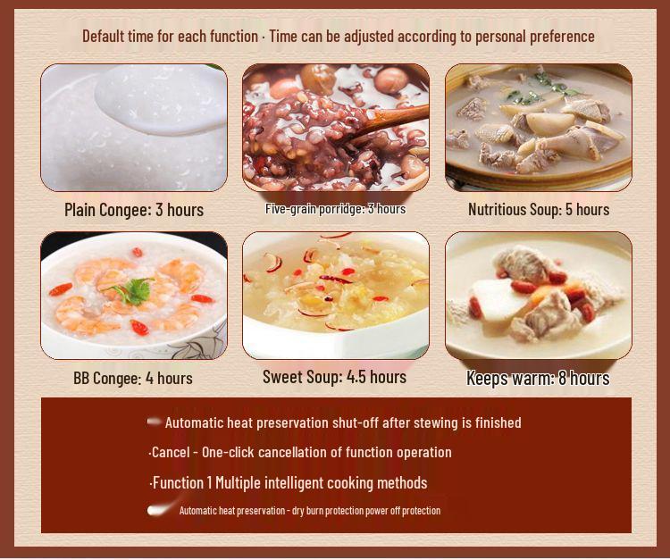 Smart Zisha Clay Stew Pot: Automatic Soup & Porridge Cooker for Health Preservation