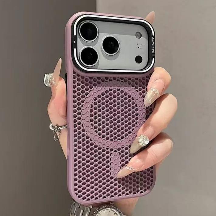 Heat Dissipation Mesh Cooling For Magsafe Magnetic Case For iPhone 17 Pro Max Air 16 15 14 13 12 Pro Max Plus Alloy Lens Bracket