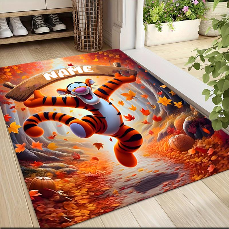 Custom Name Eeyore's Butterfly Adventure Carpet Rug Customizable Soft Washable Anti-Slip Home Living Room Sofa Mats Personalized Rug. 0909426