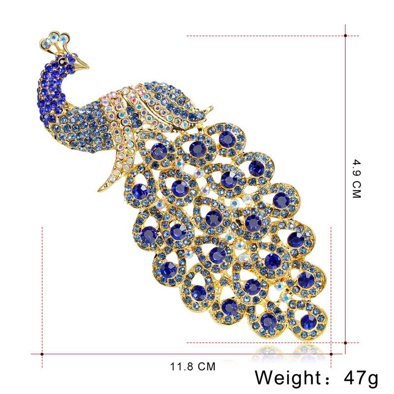Extra Large Peacock Brooch with Colorful Crystal Rhinestones, Peacock Brooch Jewelry, Brooch Accessories, 1PCS Birthday Gift