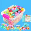 108/256Pcs Building Blocks with Cartoon Stickers Children Small Particle Assembly Toy Creative Educational Toys Gift for Kid Boy