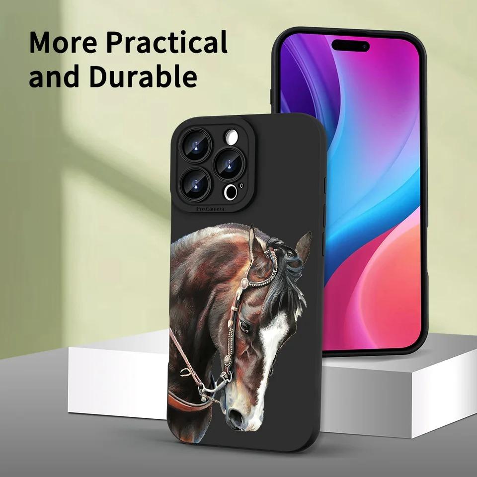 Creative Animal Pony Pattern Phone Case Suitable for iPhone 17 16 15 14 13 12 11ProMaxPlus Anti Drop and Shockproof Back Cover