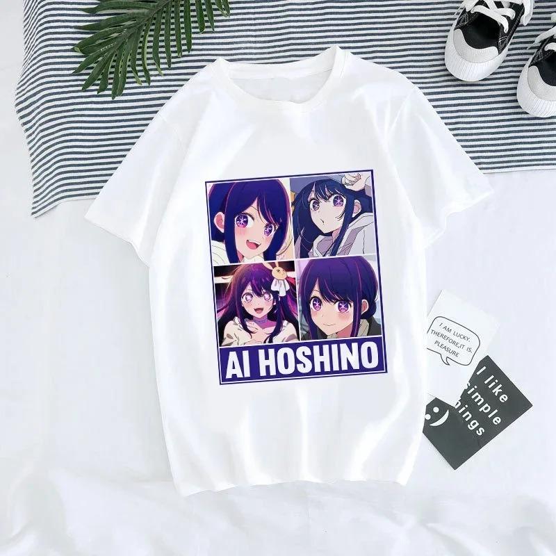 Women T-shirt Manga Anime Oshi No Ko Harajuku Ullzang T Shirt Summer Short Sleeves Casual and Fashionable Versatile