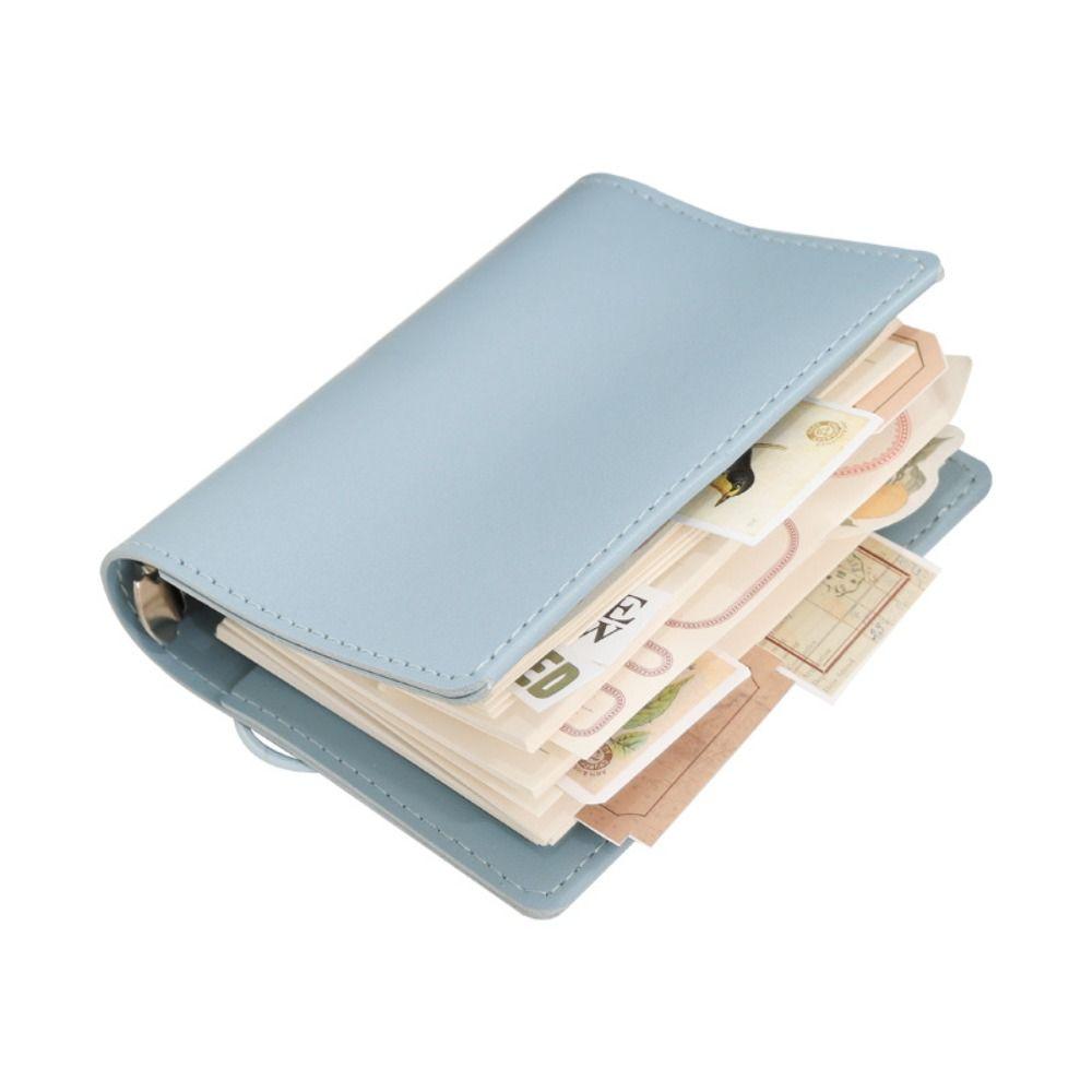 Simple M5 Loose Leaf Notebook Blank Page PU Leather Mini Pocket Notebook Diary 50 Sheets DIY Binder Notebook School