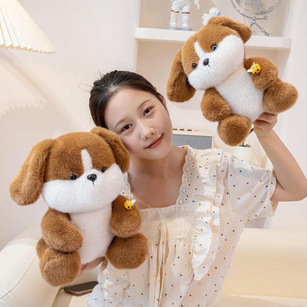 Cute Nepalese Puppy Plush Toys Children Sleeping Comfort Pillow Bee Dog Home Decoration