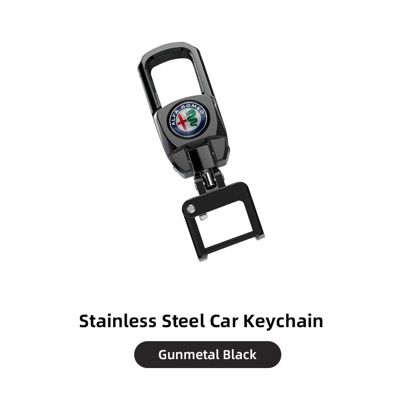 Car Alfa Romeo Logo Keychain Men's Anti Loss Keyring Key Buckle Valve cap For Alfa Romeo 4C 159 Spider Giulia Giulietta 156 Tona wzvc44