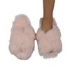 Men's and Women's Same Cotton Drag Couple's Slippers One-word Cross-hairy Design Slippers Winter Sweat-absorbing Anti-