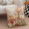 Colorful Spring Flower 2D Flat Printed Cushion Cover Aesthetic Botanical Throw Pillowcase For Home Living Room Chair Decor