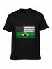 Brazilian American Flag Usa Brazil Shirt Tshirt Novelty Cool Tops Men Short Sleeve Tshirt