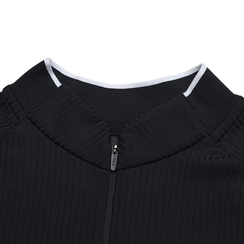 Fila Seria Golf Lekka Elastyczna Casualowa Sportowa Dzianinowa Koszulka Raglanowa z Długim Rękawem Damska Góra A11W545207F-BK