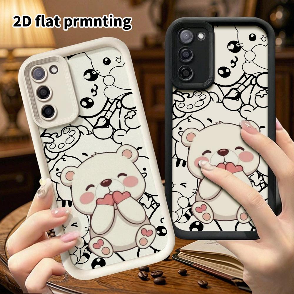 Phone case: 2D flat, suitable for Samsung Galaxy A34 A35 M05 M06 S20 S22 S21 FE Plus 5G protective case, little white bear, perfect Christmas and Hall