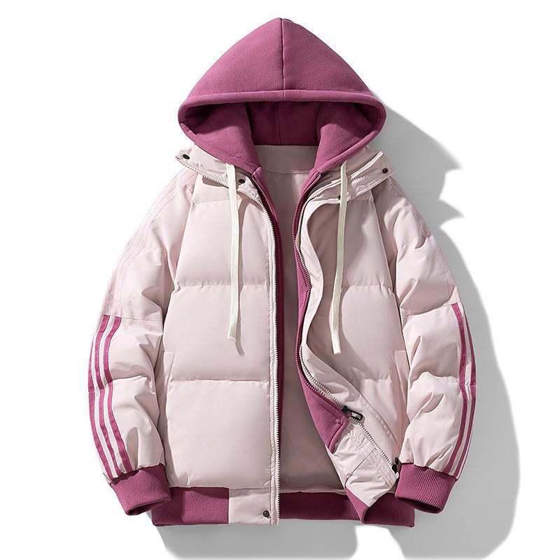 Unisex Oversize'owa Pikowana Kurtka Zimowa z Kapturem Ciepła Gruba Bawełniana Kurtka dla Nastolatków Codzienna Streetwear