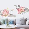 Lotus Flower Wall Sticker Self Adhesive Wallpaper for Living Room Bedroom Decor Sofa Background Wall Art Home Decoration