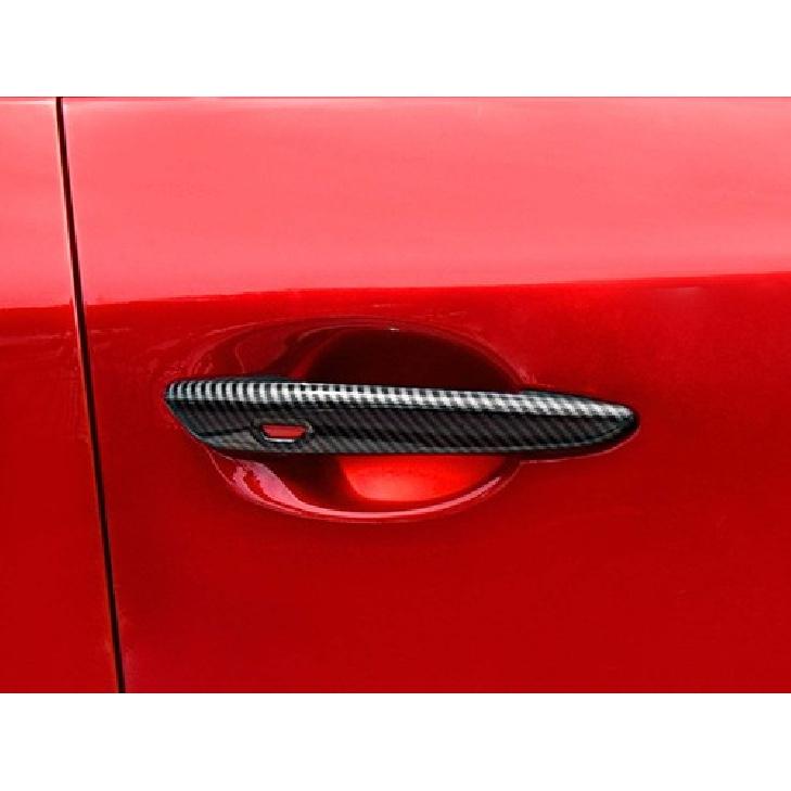 4Pcs Carbon Fiber Car Door Handle Cover Trim For Mazda 3 BP CX30 CX50 CX60 CX80