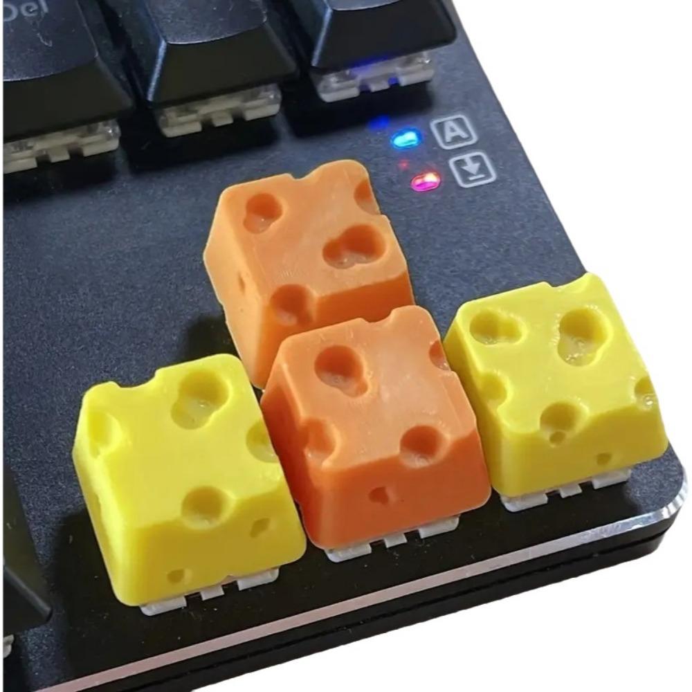 4pcs Universal Cheese Artisan Keycap Creative Design Mechanical Keyboard Keycaps For Keyboard