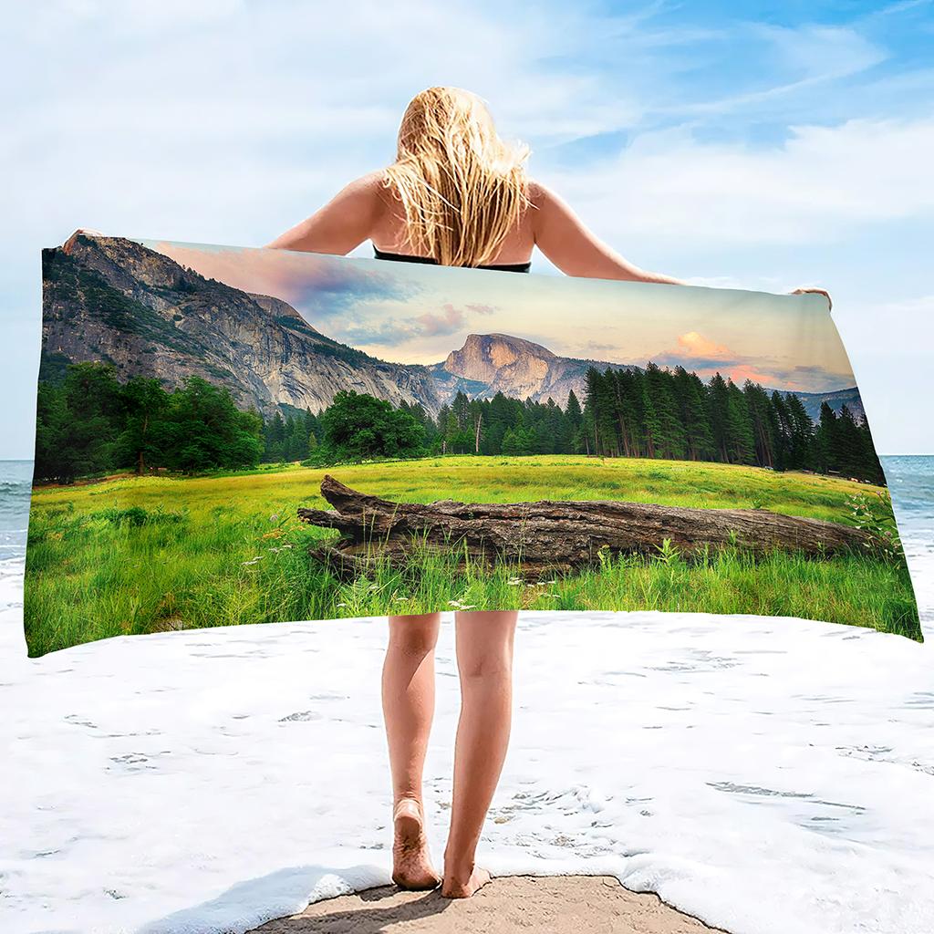 Seaworld Landscape Microfiber Oversized Lightweight Beach Towel Sand Free Towels Swim Pool Camping Essentials Accessories