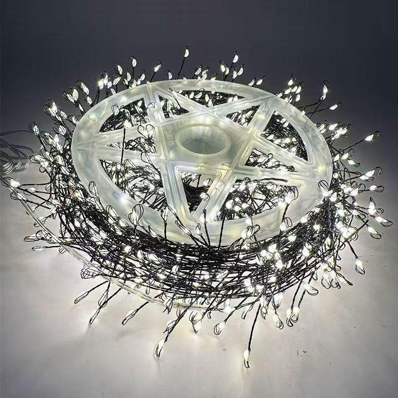 Festive Copper Wire Firecracker Star Lights for Christmas Decor