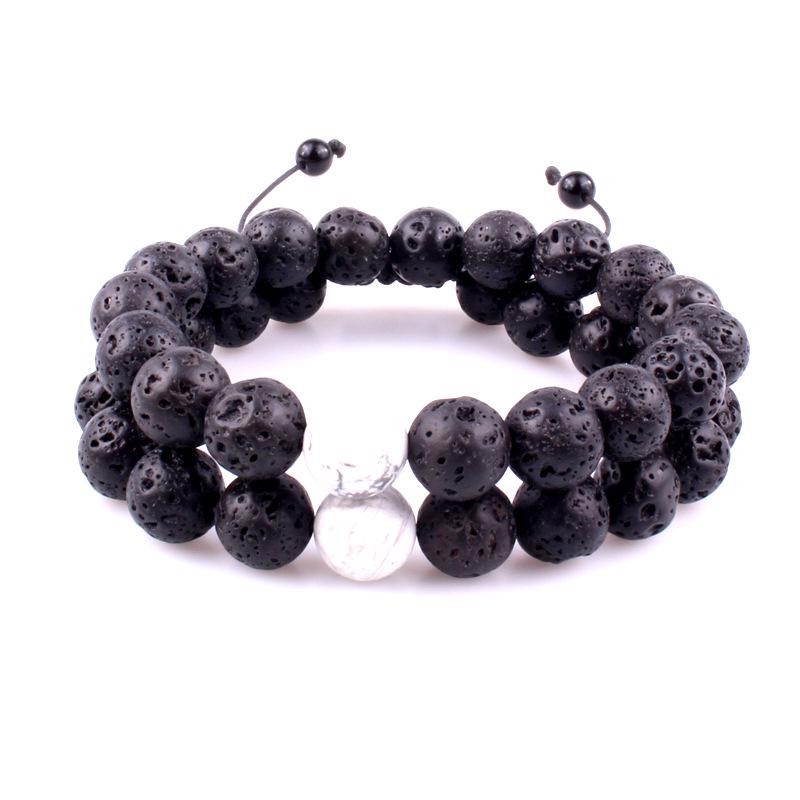 European & American Style Tiger Eye & Volcanic Rock Beaded Wish Bracelet, 10mm, New Design
