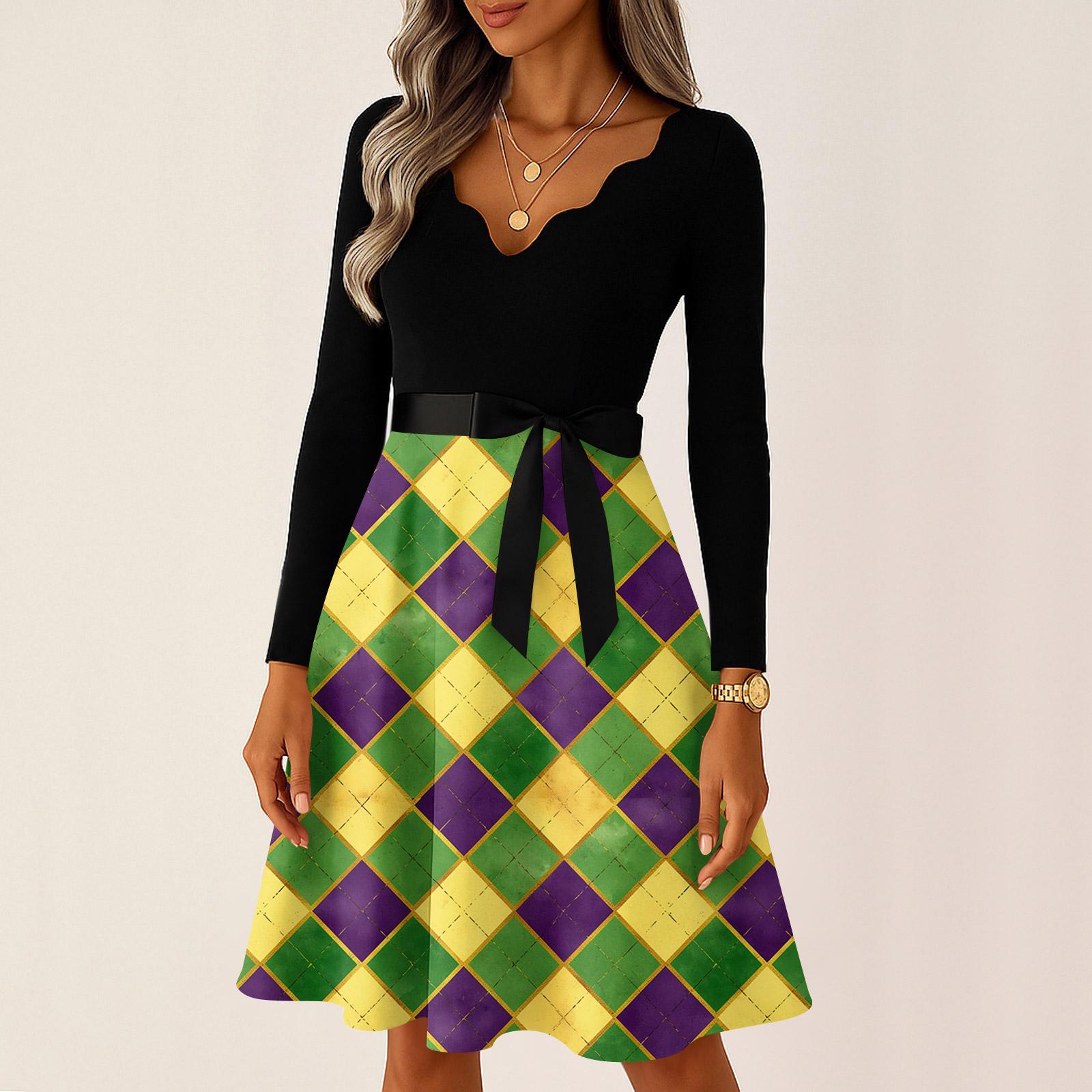 

Женское повседневное модное платье с V-образным вырезом и длинным рукавом с принтом в винтажном стиле XL розовый