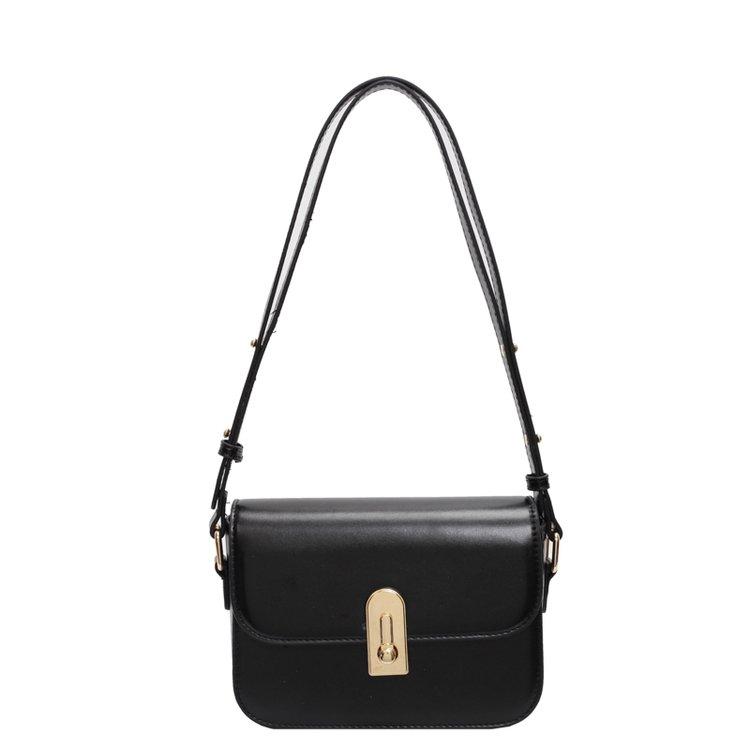 Soft Leather Hour Hand Small Square Bag Women s 2026 New High-end Versatile Shoulder Messenger Bag чёрный