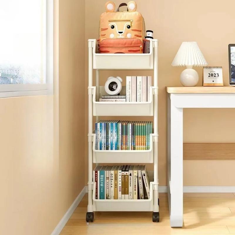 Mobile Storage Handcart Organizer Home Snack Rac Bedroom Multi-layer Storage Rack Kitchen with Wheel Cart Living Room Bookshelf