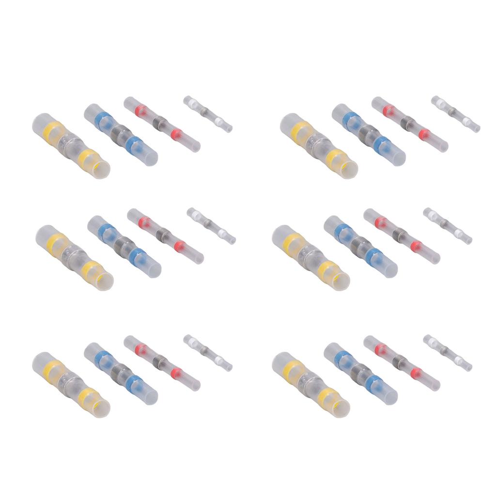 100Pcs Heat Shrink Butt Connectors Crimp Terminals Waterproof Solder Seal Electrical Splice Kit