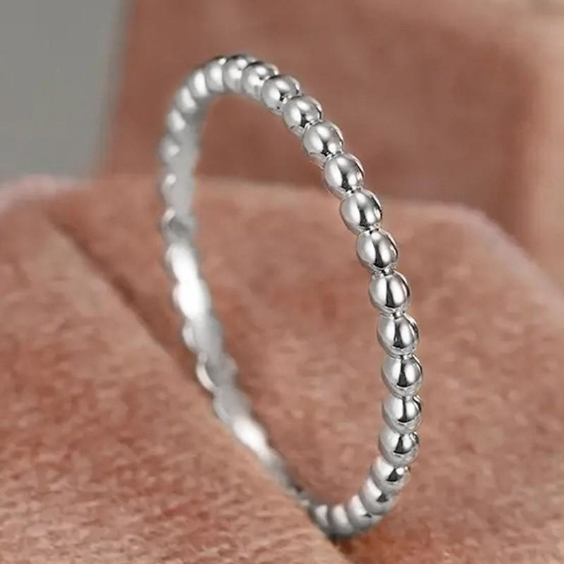 

New Simple Round Bead Ring for Women Stacked and Transported Beads Niche
