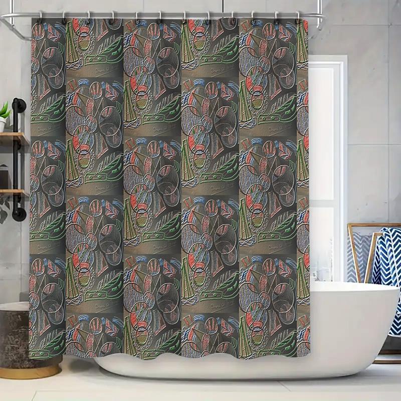 

Shower Curtain Nature Trees Forest Botanical Washable Fabric Bathroom Decor Vintage Rustic Home Textile Waterproof Liner W60H190(CM)-1 Pcs