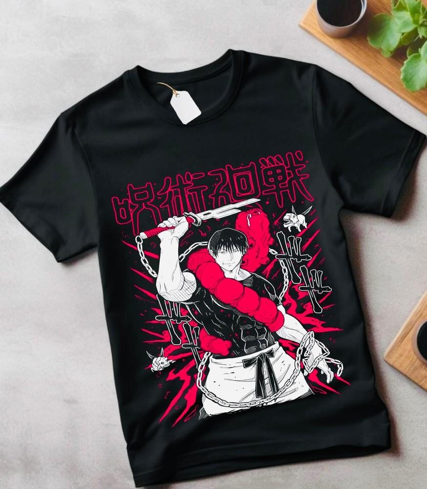 

Jujutsu Kaisen Фушигуро Тоджи Футболка Аниме Хоррор Черная Короткий Рукав Все Размеры 4XL