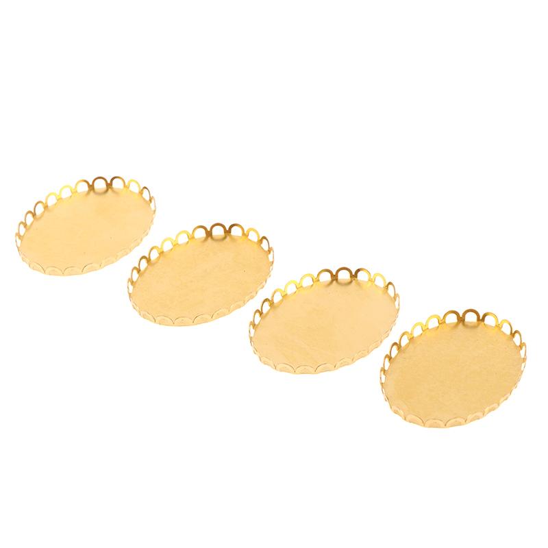 2Pcs Miniature Metal Tray Dollhouse Kitchen Furniture Decoration Accessories