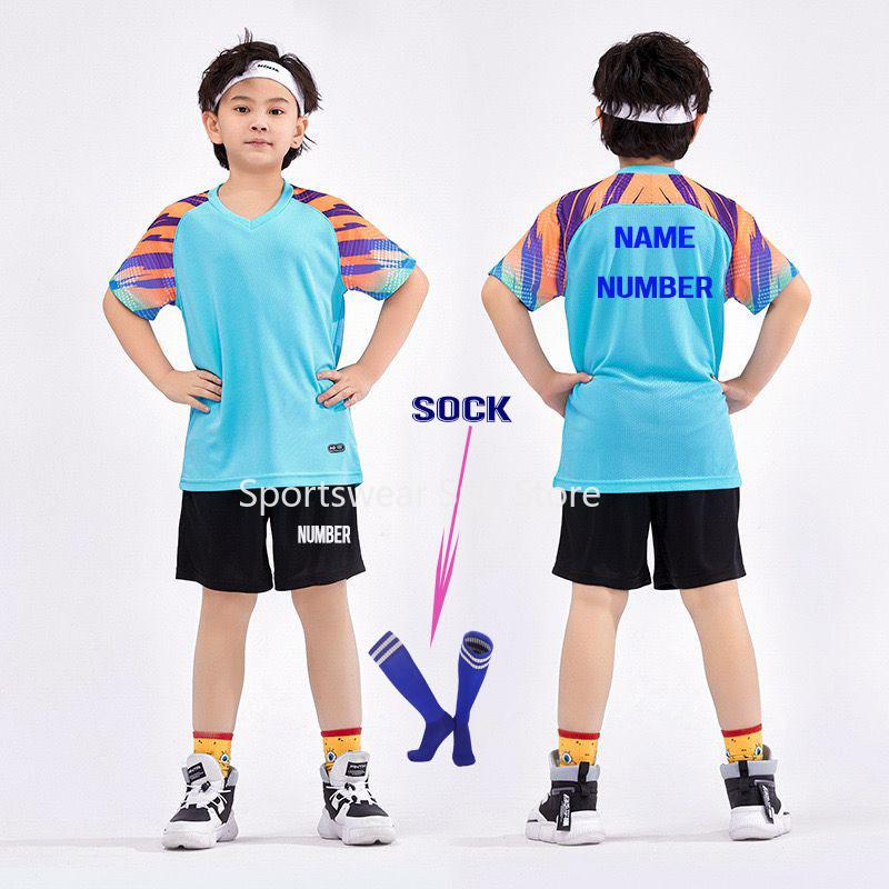 Boys Football Shirts Shorts With Pockets Boys Soccer Jerseys Suits Personalized Custom Children's Football Clothing Uniforms