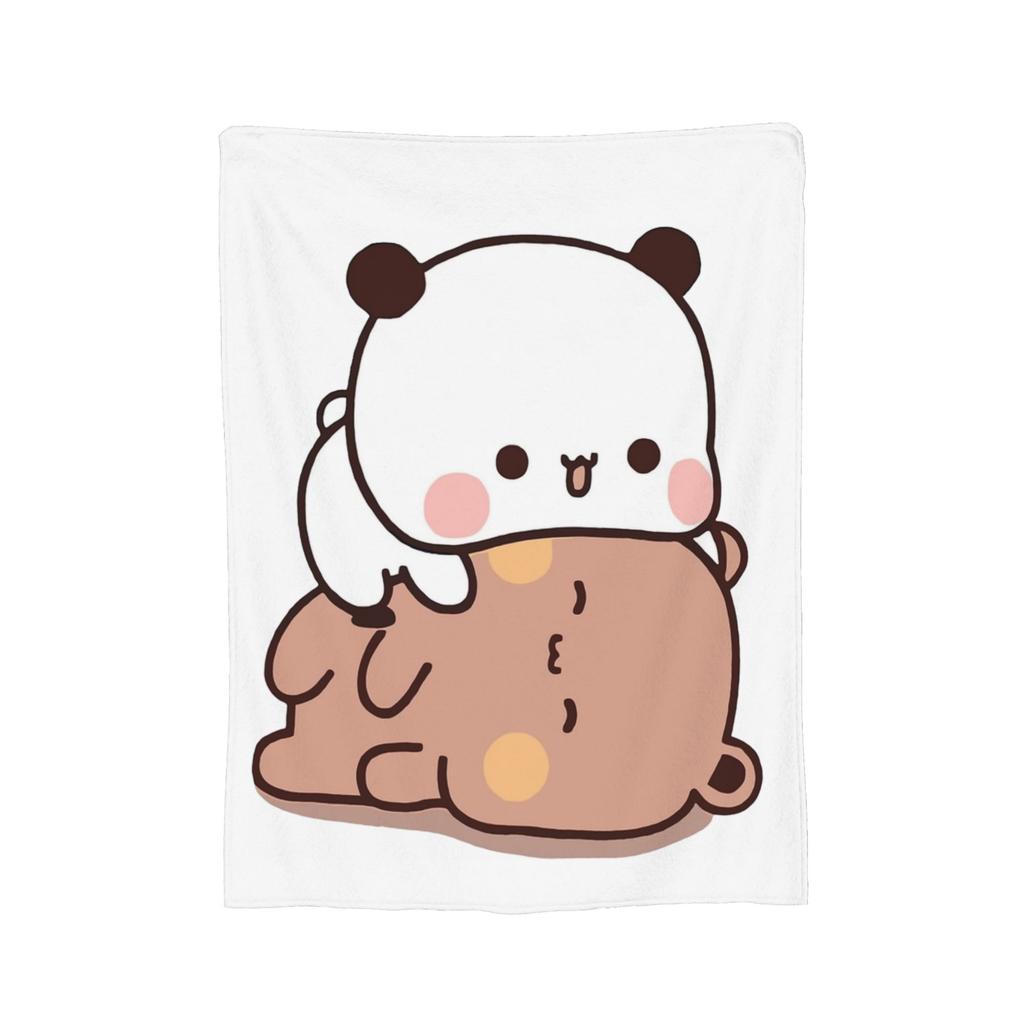 Bubu and Dudu Blanket Velvet Panda And Brownie Bear Couple Warm Throw Blanket for Bedding Couch Bed Rug