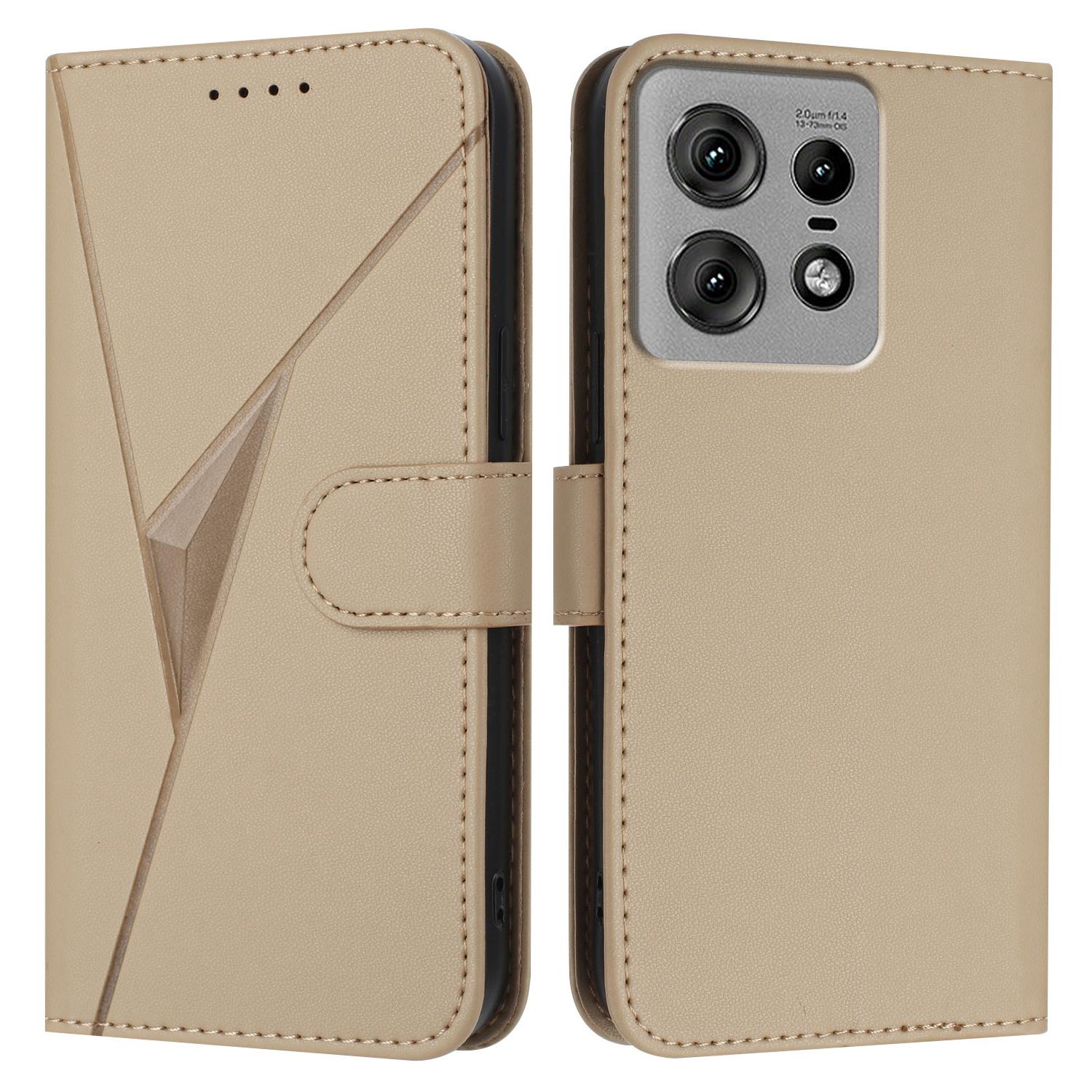 

Для Motorola Edge 50 Pro 5G Чехол Кожаный чехол для телефона с треугольным тиснением и шнурком E