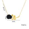 Romantic Red Rose Titanium Steel Necklace Female Temperament Zirconia Flower Pendant Collarbone Chain