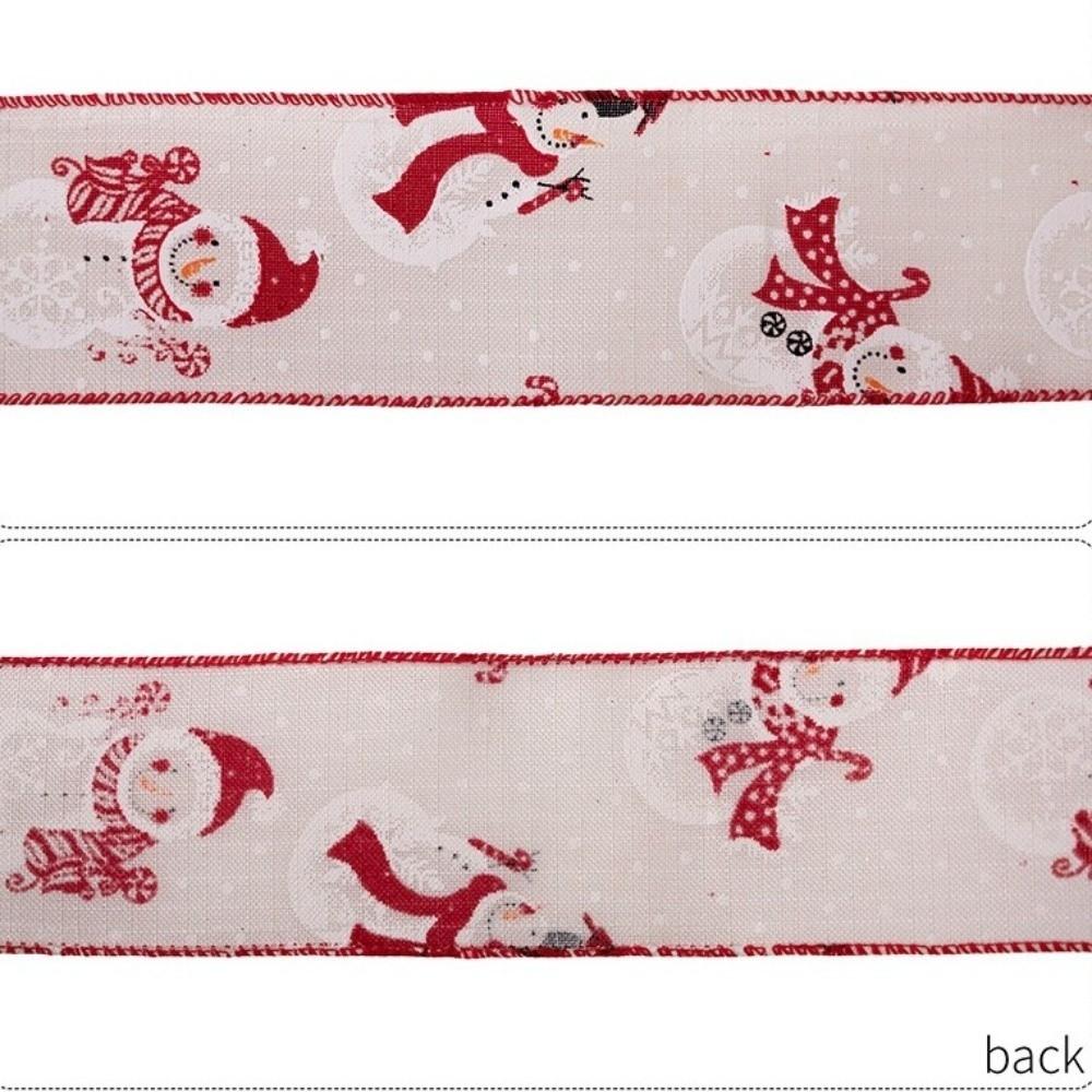 DIY Accessories Christmas Tree Ribbon Lmitation Linen Burlap Ribbon Fabric Swirl Ribbon  Xmas Gift