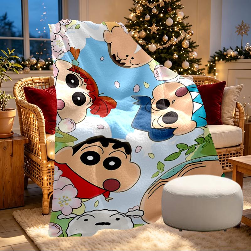 Crayon Shin Print Blanket - Soft & Comfortable, for Bedroom, Travel, Sofa, Home Decoration - Birthday Christmas Gift for Friend
