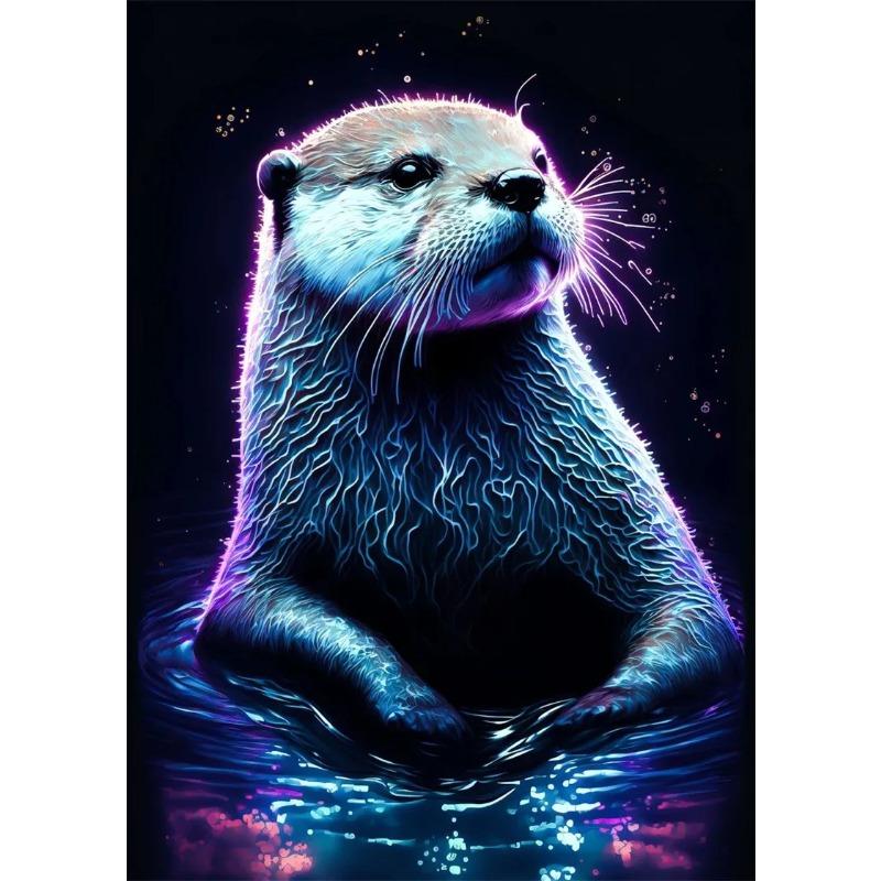 Pop Art Colorful Neon Animals DJ Music Poster Aesthetic Capybara Cat Dog Panda Rabbit Canvas Print Wall Art Mural Room Decor
