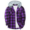 Plaid Pattern Men's Long Sleeve Hooded Shirt Jacket With Chest Pocket, Men's Casual Fall And Winter Coat