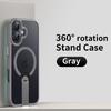 KEYSION 360 Hidden Metal Stand Magnetic Case for Magsafe for iPhone 17 Pro Max Air Transparent Matte Shockproof Phone Back Cover