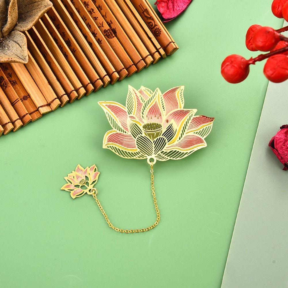 Lotus Leaf Lotus Leaf Book Mark Roses Rose Bookmark New Year Gift Metal Bookmark  Page Marker