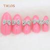 10Pcs 3D Shape Glitters Rhinestone Alloy Bowknot DIY Decal Nail Art Tips Stickers