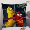 Classic Funny Anime LLarva Cushion Cover Natural Linen Organic Fabric DoubleSided Printing Sofa Home Decor Gift Pillow Case