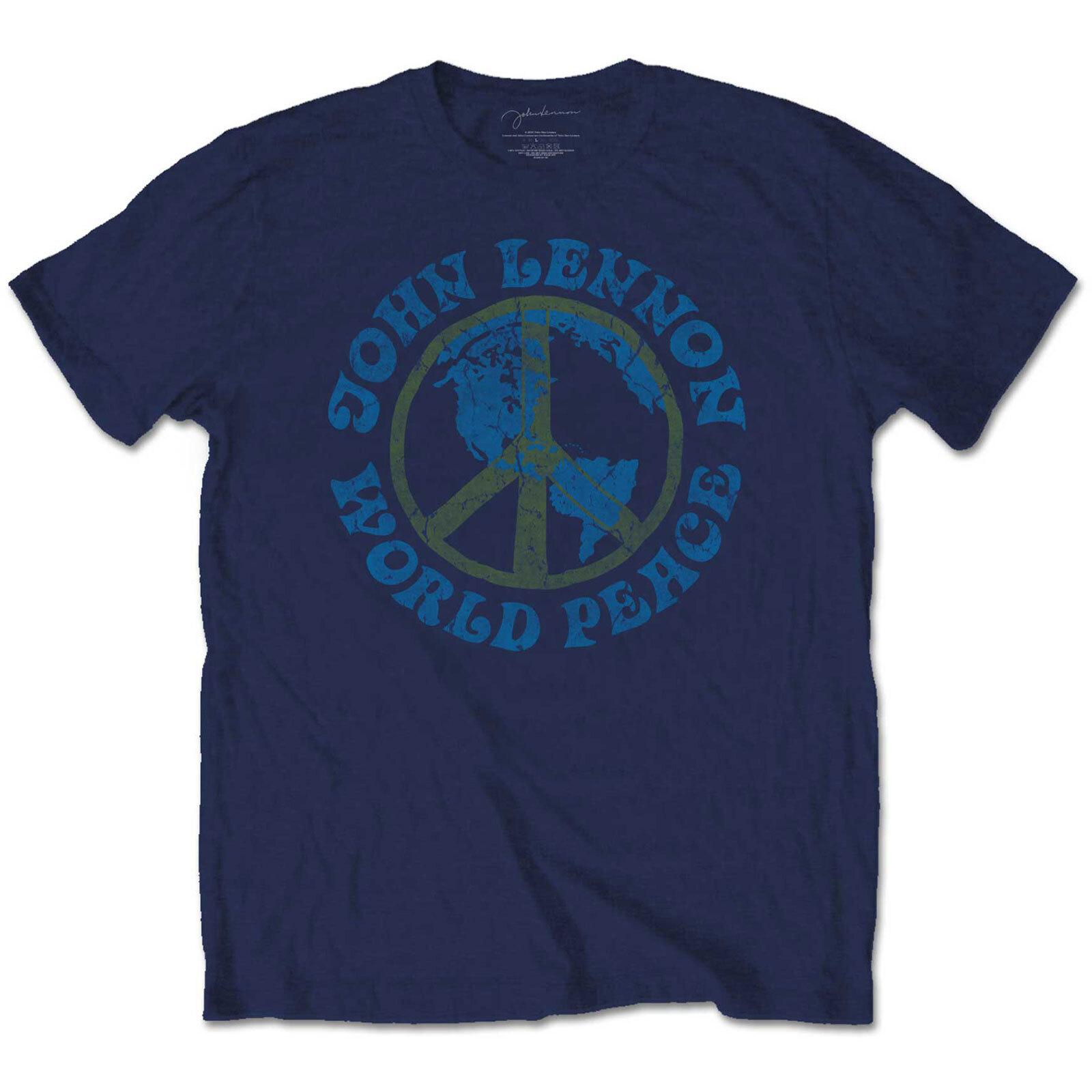 John Lennon Unisex T-Shirt: World Peace M