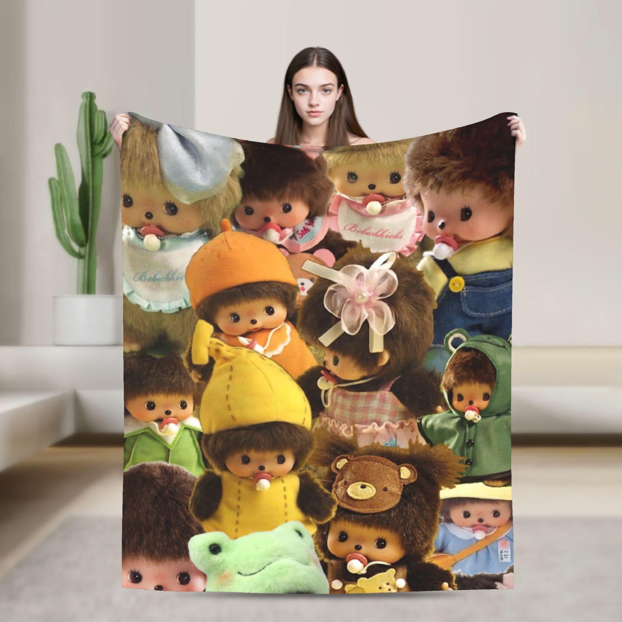 Monchhichis Kun Chan Couple Blanket Cute Cartoon Flannel Awesome Warm Throw Blanket for Bedding Lounge Autumn/Winter Outdoor 30x40in