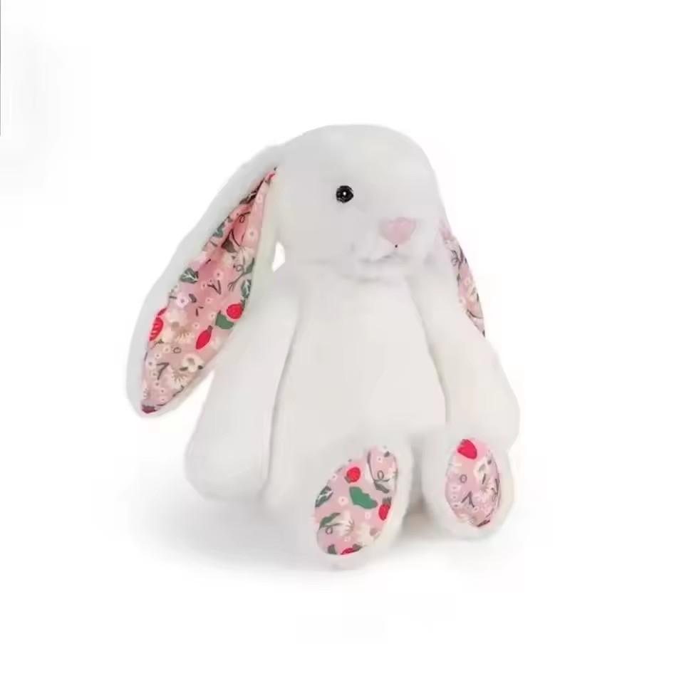 New Tea Bags J C Cute Long Ears Rabbit Plush Toy Very Soft White Pink Bunny Doll Sleeping Plushies Home Decor Xmas Gifts Girl