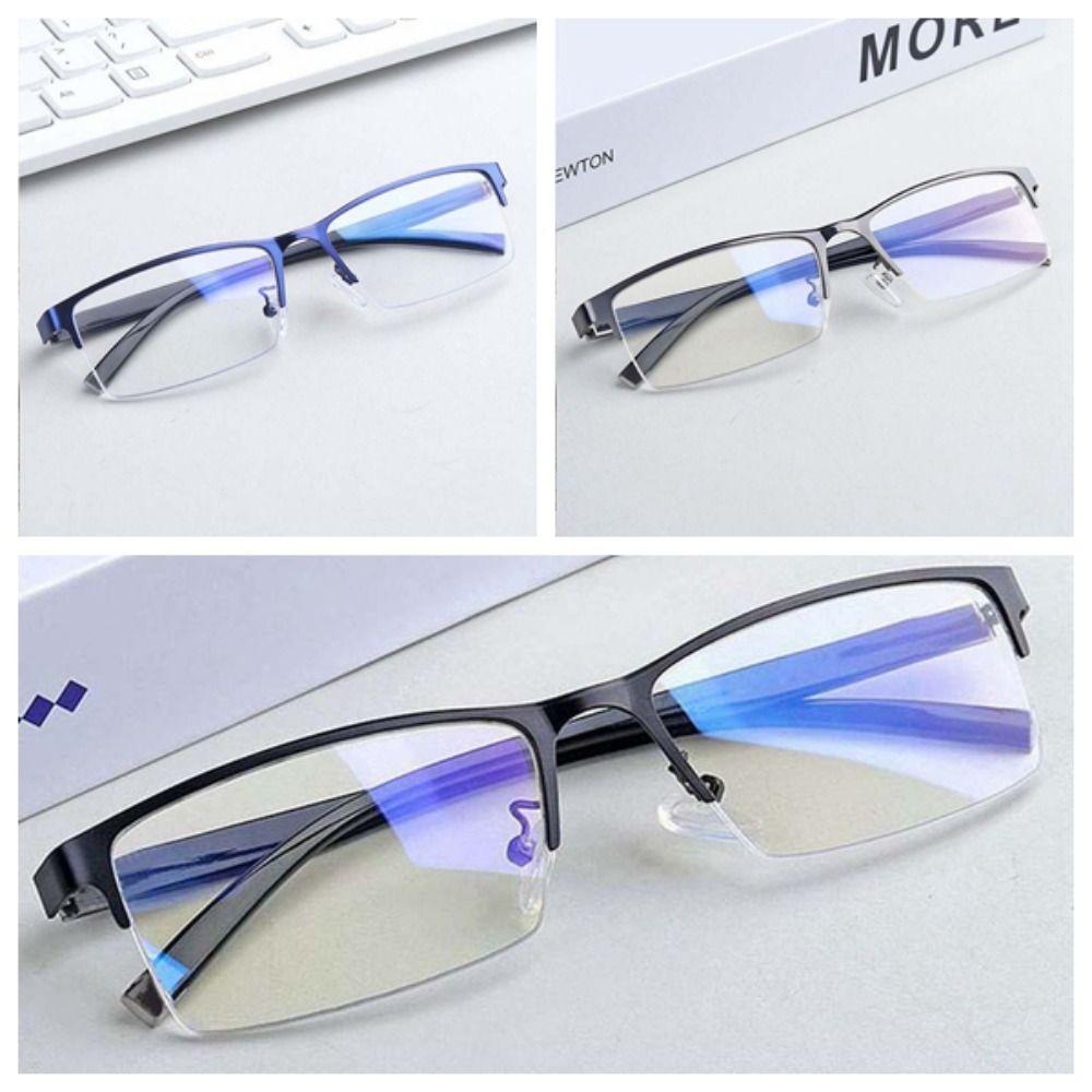 Zinc Zinc Alloy Anti Blu-ray Glasses PC Men Reading Eyewear Half-frame Business Myopia Glasses Watch Movie