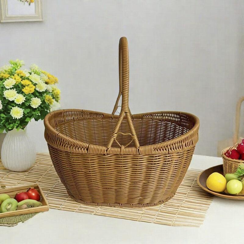 Jingbaodi Small PP Imitation Rattan Picnic Basket