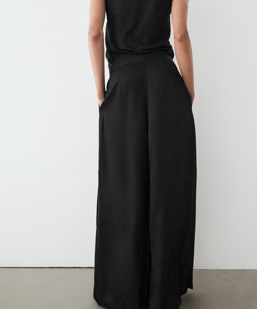 Masimodutti Pintuck Detail Satin Pants