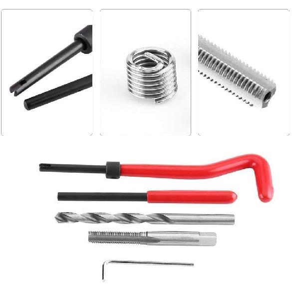 JoyTube Thread Repair Kit SAE, Stainless 1/4-20 Inch Thread Repair Ert Kit Compatible Hand Tool Set For Auto Repairing
